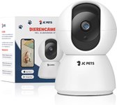 JC Pets Caméra pour animaux de compagnie 3MP 2048 x 1536P - Caméra pour chien 360° et caméra de sécurité avec Wifi - Caméra Bébé multifonctionnelle avec application