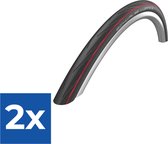 Schwalbe Pneu Lugano Ii 28 X 1,00 (25-622) Zwart/ rouge - Pack économique 2 pièces