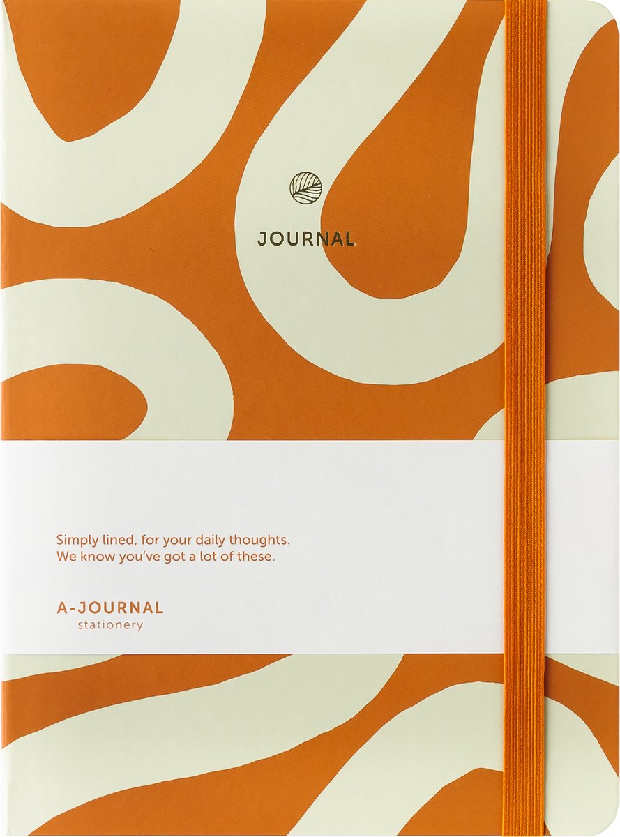 A-Journal Notitieboek A5 - Hardcover - Flow Oranje - Gelinieerd