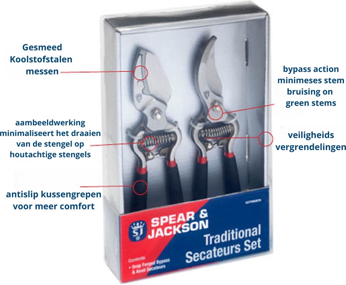 Spear & Jackson Snoeischaar 2delig - Bypass - Professioneel Papegaai - Papegaaienbek - Takkenschaar