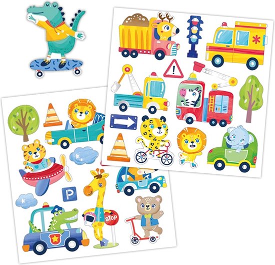 Autocollants en mousse Véhicules - Artisanat Enfant - Artisanat Garçons - Autocollants Garçons - Autocollants - Feuilles d'autocollants