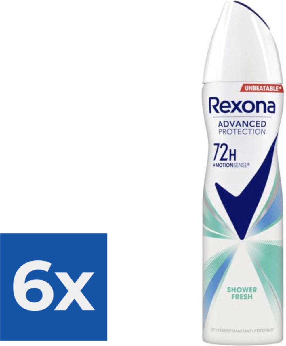 Goedkoopste Rexona Deospray - Shower Fresh 150 ml - Voordeelverpakking 6 stuks