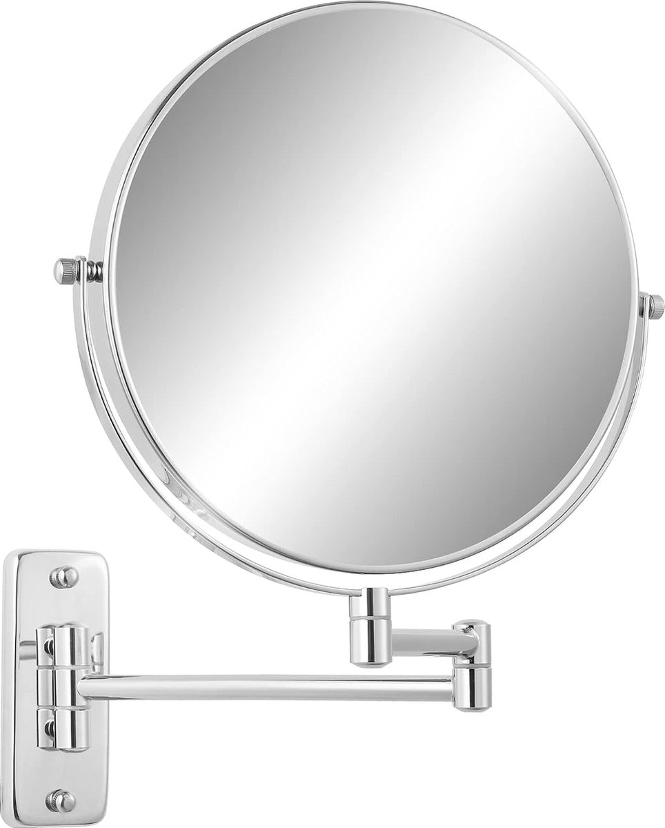 9 Inch Cosmetische Spiegel met Vergroting 1X 7X Make-up Spiegel Wandgemonteerd Dubbelzijdige Wandspiegel Scheerspiegel 360° Draaibare Vergrotende Spiegel voor Badkamer Spa en Hotel