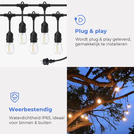 Calex Smart Partystring lichtketting voor buiten, RGBW
