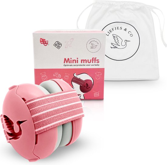 Liefjes & Co Baby - Verstelbaar Gehoorbescherming Voor Baby - Peuter - Kind - 23 dB - Roze