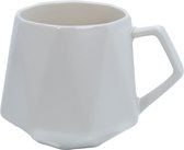 Intirilife Koffiekopje met fijne afwerking in het Wit, inhoud van 350 ml - 13 x 10.5 x 9.2 cm - Theekopje met handvat, drinkbeker voor koffie, thee, melk, cacao en nog veel meer
