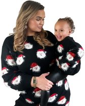 Kiddos Kerstjurk voor Dames en Kinderen - Kerstman Motief - Kerstkleding voor Familie - Dames S