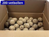 Boules de mésange sans filet - 200 Boules de graisse de 85 grammes - Friandise nutritive pour Oiseaux des jardins