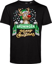 T-shirt kind Groningen | Foute Kersttrui Dames Heren | Kerstcadeau | FC Groningen supporter | Zwart | maat 140