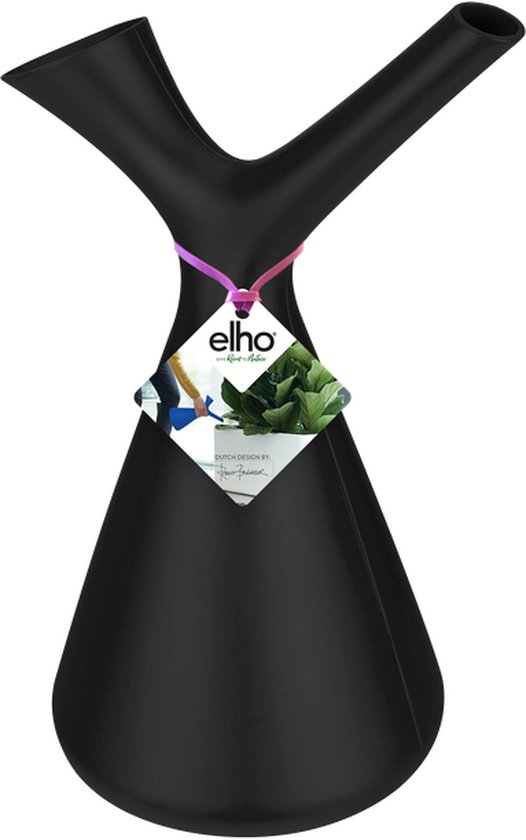 Elho Plunge Gieter 20 - Gieter voor Binnenaccessoires - Ø 15.0 x H 29.5 cm - Living Black - Elho