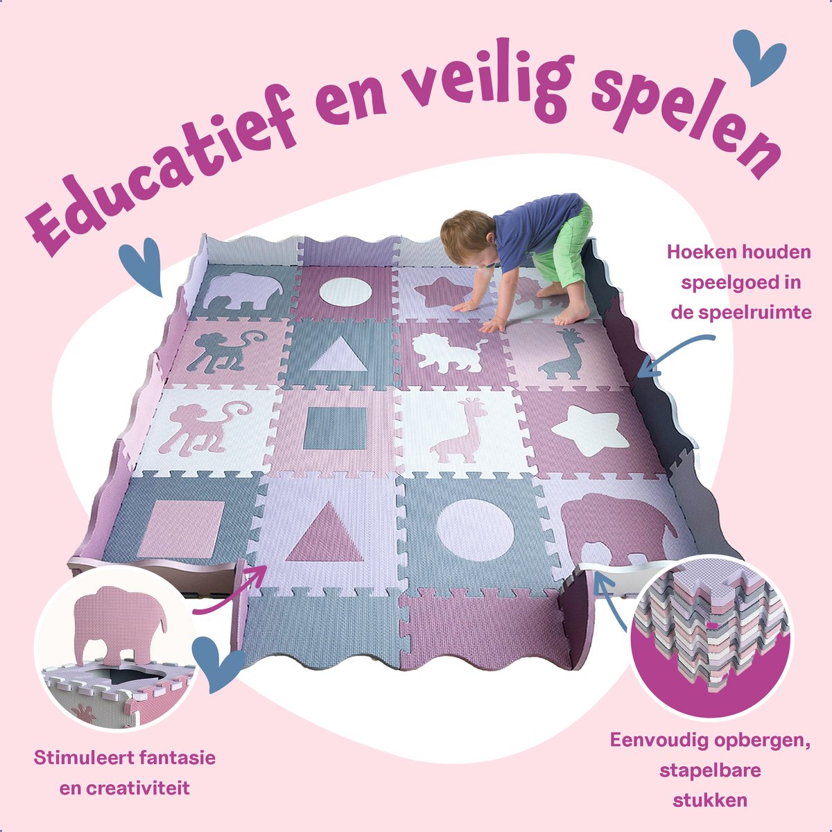 Bellettini® Speelmat voor Baby - Speelgoed 1 jaar - 36 Delige Puzzelmat - Kruipmat - Foam Tegels — afbeelding 7