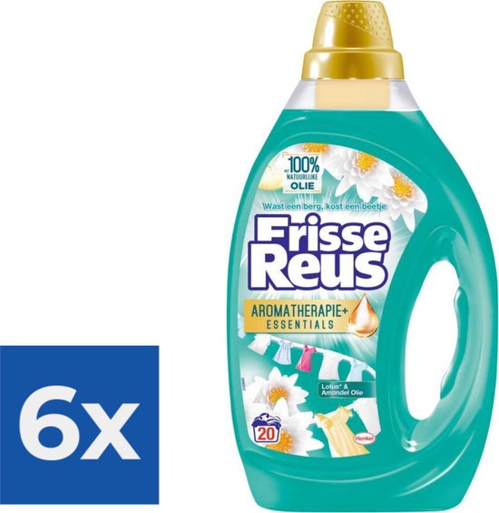 Witte Reus Vloeibaar wasmiddel Frisse Reus Gel Lotus Amandel 1 liter - Voordeelverpakking 6 stuks