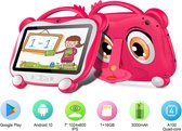GOODTEL Kinder Tablet 7" Android 10.0 16 GB ROM, WiFi, Bluetooth, dubbele camera, training, games, met draagbare siliconen hoes voor kinderen
