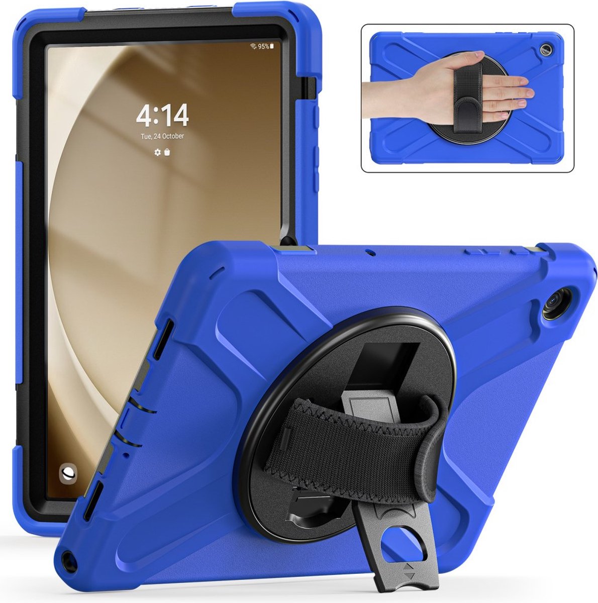 Tablethoes geschikt voor Samsung Galaxy Tab A9 Plus Hoesje - Heavy Duty Case - Blauw