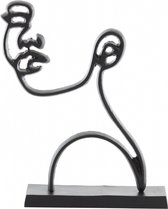 Light & Living Deco Statue Face - Métal - Zwart - 33x48x8 cm (LxHxP)