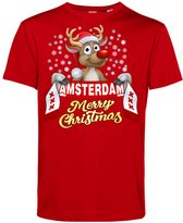 T-shirt kind Amsterdam | Foute Kersttrui Dames Heren | Kerstcadeau | Ajax supporter | Rood | maat 92