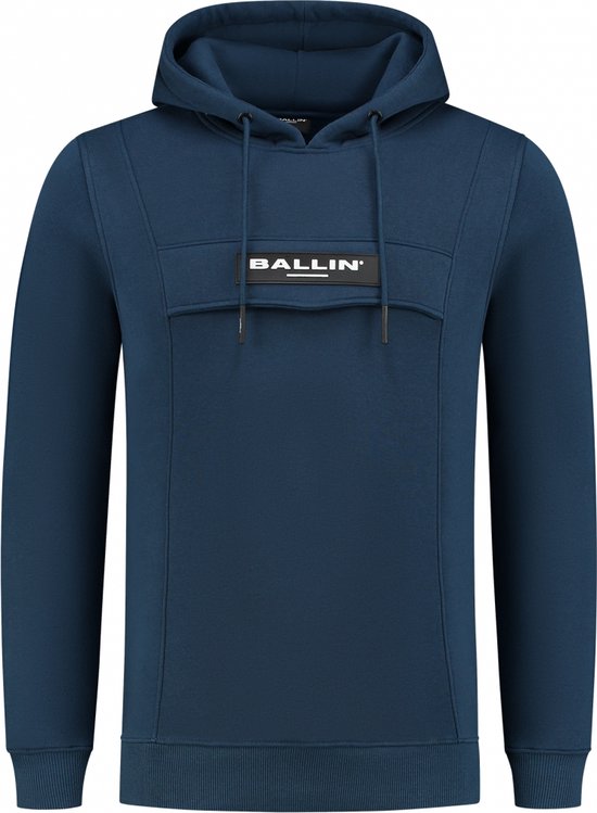 Ballin Amsterdam - Heren Slim fit Sweaters Hoodie LS - Navy - Maat L
