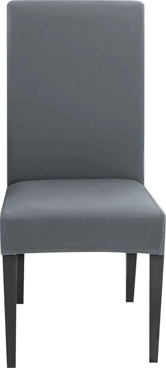 Intirilife 2x Elastische Stoelhoes in GRIJS met 38 - 45 cm zitting en 45 - 65 cm rugleuninghoogte - Stoelbekleding voor feesten bruiloften hotels of thuis in de eetkamer