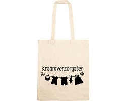 Katoenen Tas Voor De Kraamverzorgster - Tas Met Tekst, Rompers, Waslijn, Kraamtijd - Bedankje, Bedankt Kraamzorg Kraamtijd - Kraamzuster, Kraamverzorgster - Tas Van Katoen