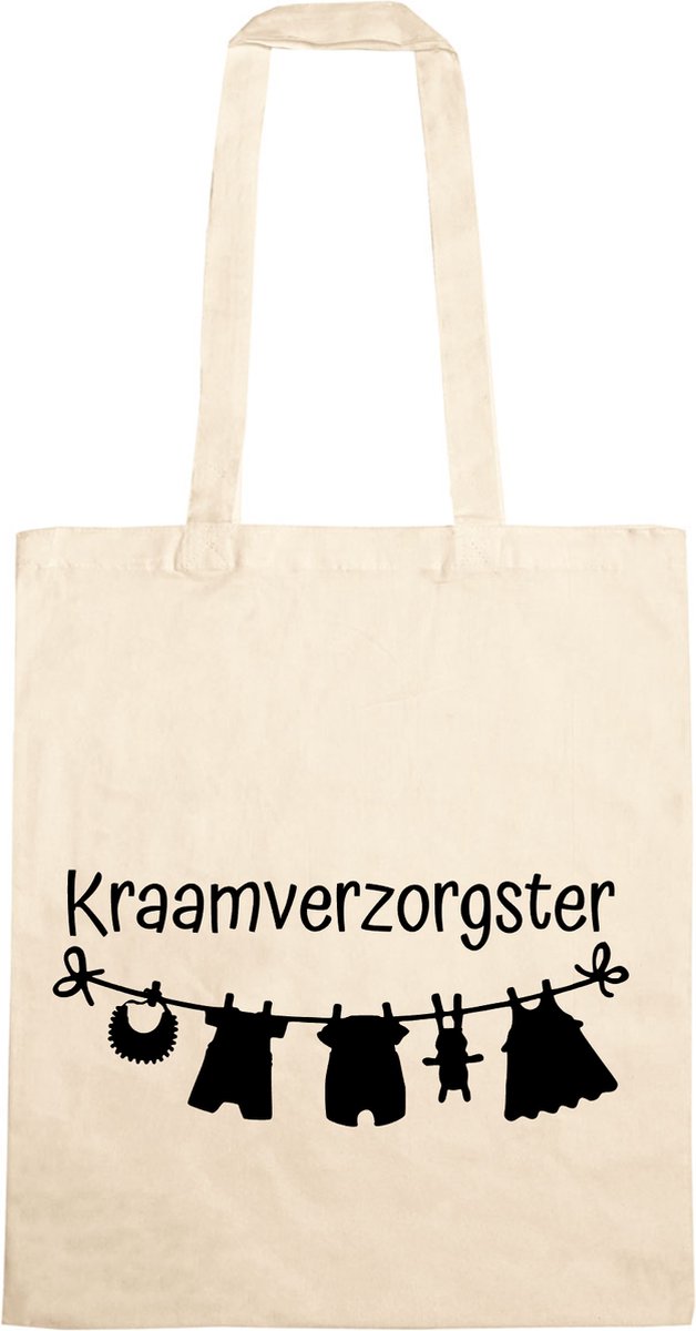 Katoenen Tas Voor De Kraamverzorgster - Tas Met Tekst, Rompers, Waslijn, Kraamtijd - Bedankje, Bedankt Kraamzorg Kraamtijd - Kraamzuster, Kraamverzorgster - Tas Van Katoen