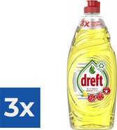 Dreft Platinum Quickwash Afwasmiddel Citroen 625 ml - Voordeelverpakking 3 stuks