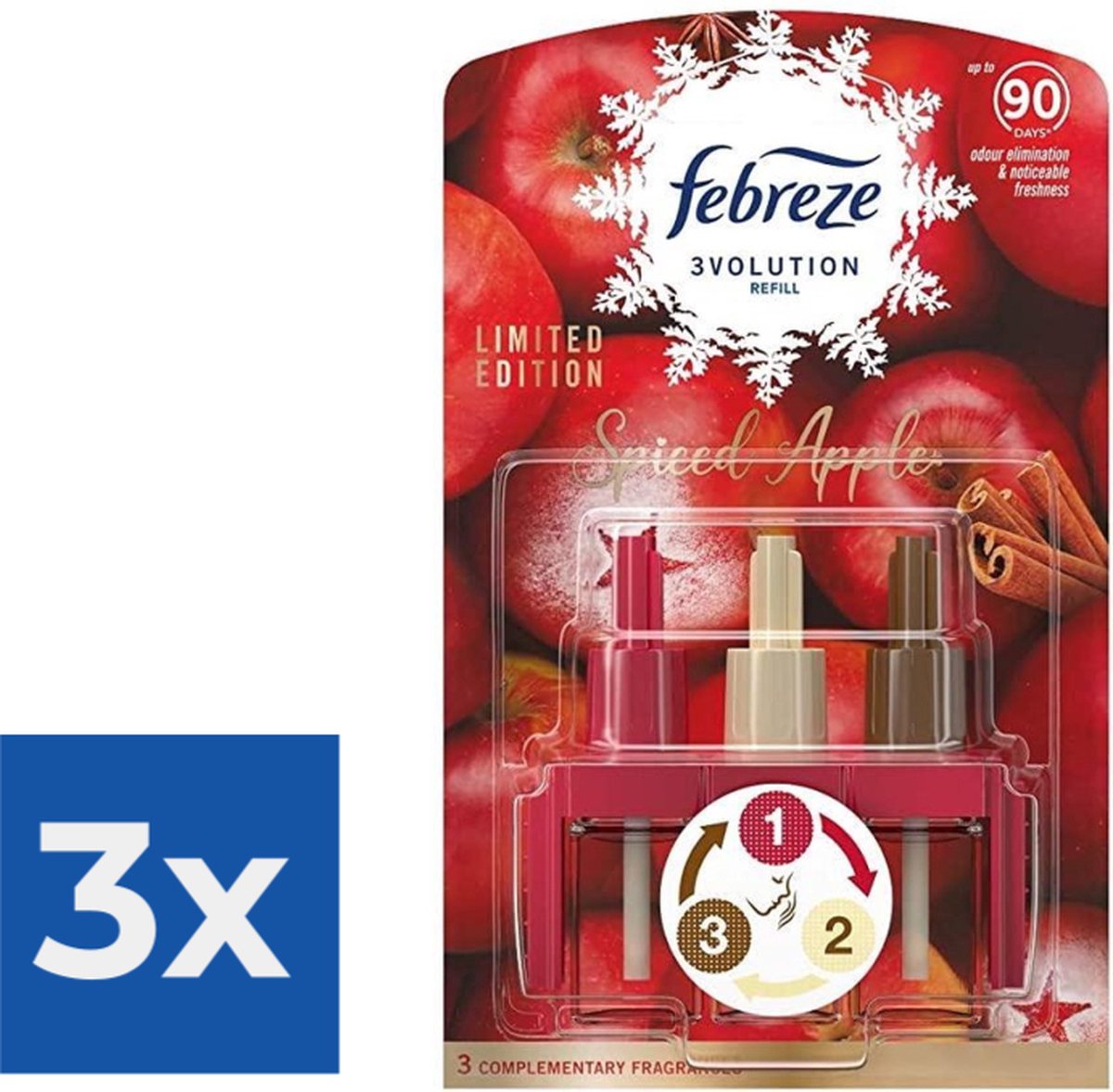 Ambi Pur Electric Luchtverfrisser Navulling 3volution - Spiced Apple 20 ml - Voordeelverpakking 3 stuks