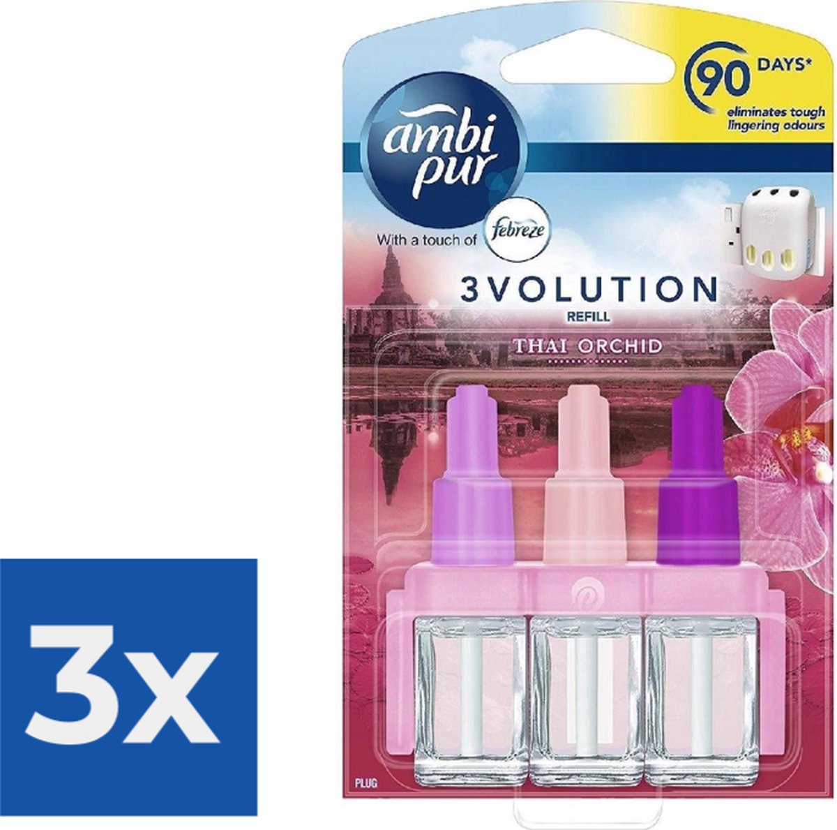 Goedkoopste Ambi Pur 3Volution Luchtverfrisser Navulling - Thai Orchidee 20 ml - Voordeelverpakking 3 stuks
