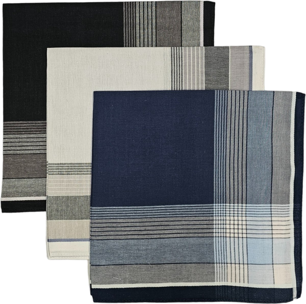 Goedkoopste Fako Fashion® - Heren Zakdoeken - Zakdoek - 100 Katoen - 40x40cm - Serie 8 - 3 Stuks