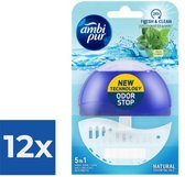 Ambi Pur Toiletblok Starterkit 5in1 Fresh Water & Mint - Voordeelverpakking 12 stuks