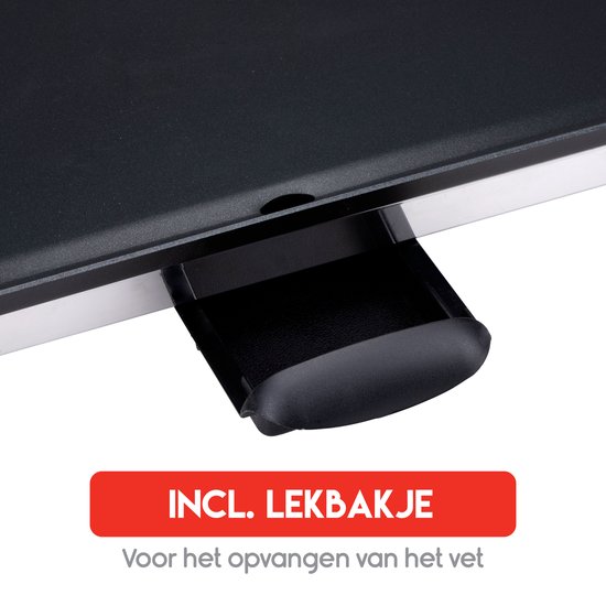 alpina Teppanyaki Grillplaat - 48 x 28 CM - 230V 2000W - Zwart — afbeelding 4