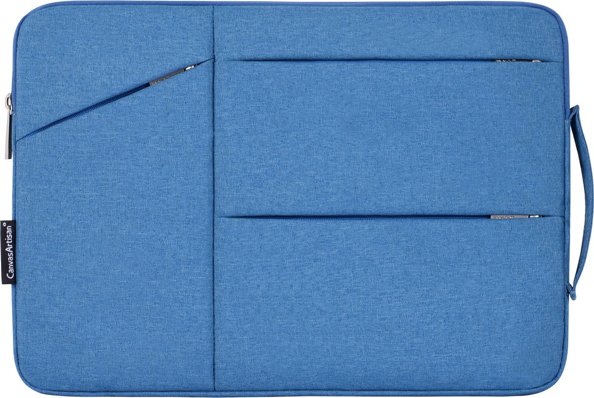 Laptophoes 15.6 Inch XV - Laptop Sleeve met Extra Vakken - Blauw
