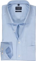 OLYMP modern fit overhemd - structuur - lichtblauw - Strijkvrij - Boordmaat: 44