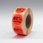 60% Korting stickers op rol - 1000 per rol - 35mm rood