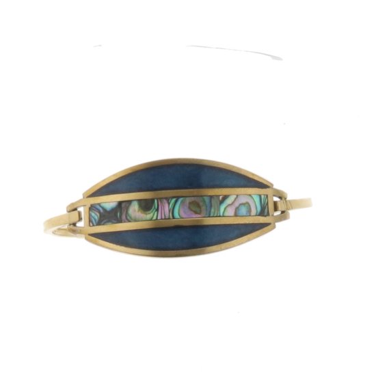 Behave Armband - vintage - abalone schelp - goud kleur - dames - bangle - 17 cm