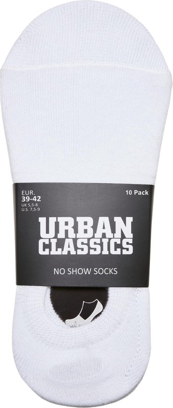 Urban Classics - No Show 10-Pack Enkelsokken - 43/46 - Wit