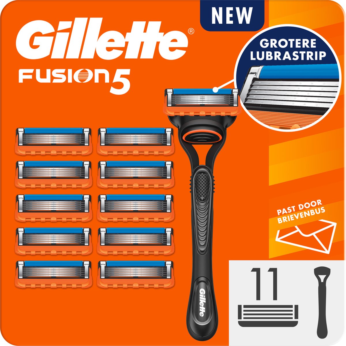Gillette Fusion5 - 1 Scheermes Voor Mannen - 11 Scheermesjes - Brievenbusverpakking - Gillette