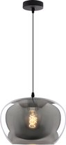 Olucia Vidro - Design Hanglamp - Aluminium/Glas - Grijs;Zwart - Ovaal - 30.5 cm