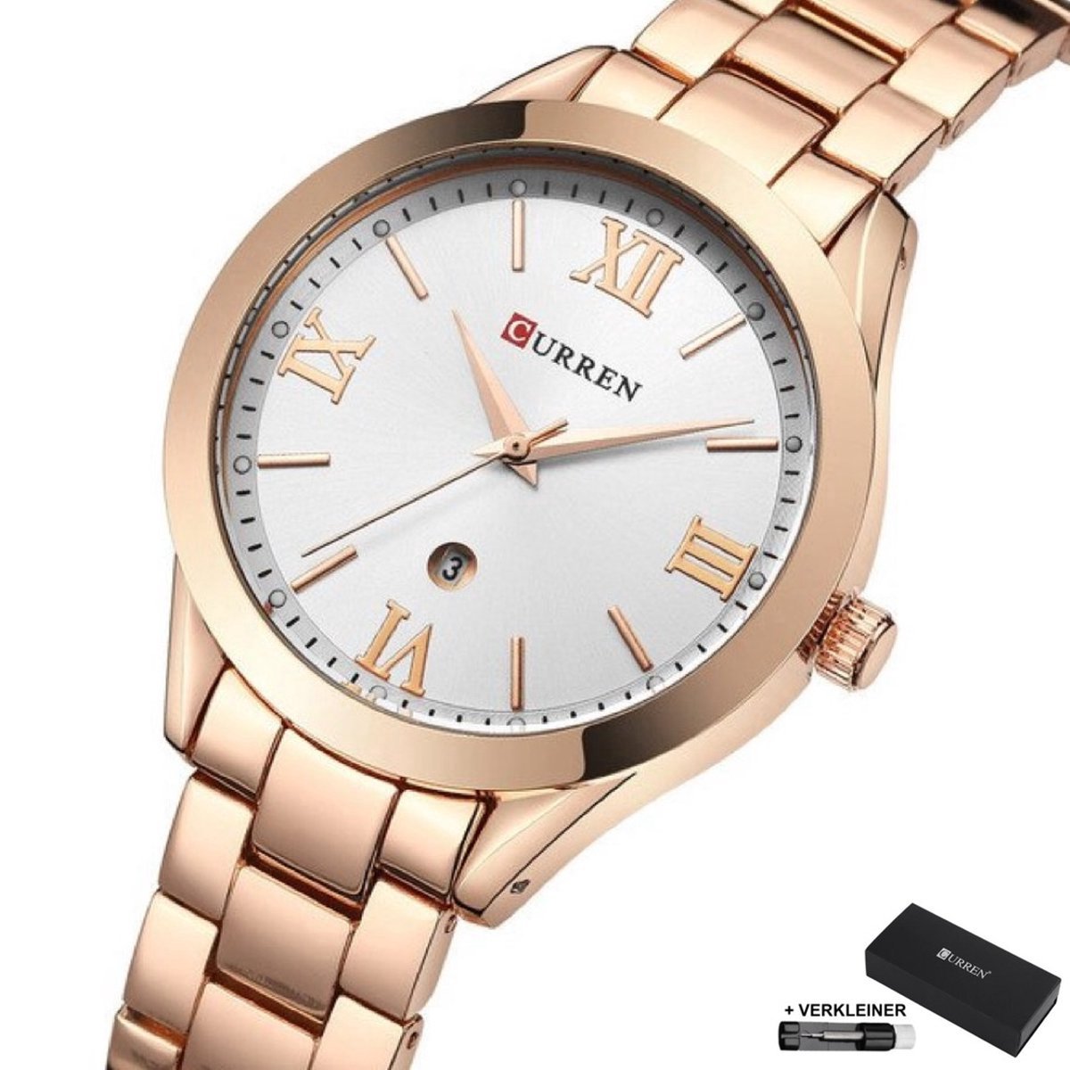 Curren - Horloge Dames - Cadeau voor Vrouw - 30 mm - Horloges voor Vrouwen - Rosé Wit