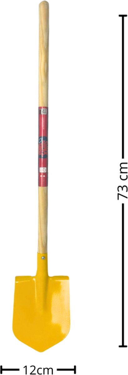 Synx Tools Kinderschopje Mini Spade geel - Kinderspade - schepjes - Bats / Spade - Buitenspeelgoed - Tuinierspeelgoed - Zandbakspeelgoed - Speelgoed - Schopje - Kinderen - Totale lengte 73cm van Synx Tools — afbeelding 4