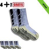 Gripsokken - Sportsokken - Gripsokken Voetbal - Gripsokken Voetbal Wit - Grip Socks - Pilates Sokken - Yoga Sokken - Anti Blaren - One Size - Compressie