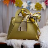 AliRose - Luxe Giftbag - 10 Stuks - For - Wedding - Birthday - Feest - Party - Champagne Goud - Imitatie Leer - Hoge Kwaliteit - Champagne