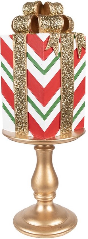 Kerstdecoratie Beeld Cadeau 46 cm Goudkleurig Polyresin