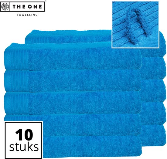 The One Towelling Classic Strandlakens - 100 x 180 cm - 10 Stuks - Voordeelverpakking - Hoge vochtopname - 100% Gekamd katoen - Turquoise