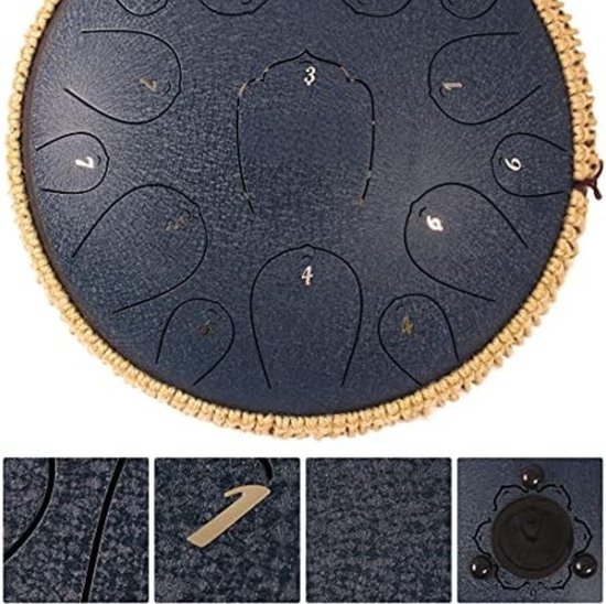 Steel Tongue Drum - Handpan Drum - Hangdrum - Marine van Voggenreiter — afbeelding 3