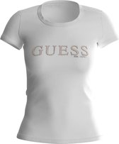 Guess SS RN Pony Hair Tee Dames T-Shirt - Pure White - Maat S