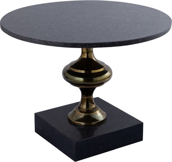 PTMD Alano Table basse en marbre noir pied de table alu or
