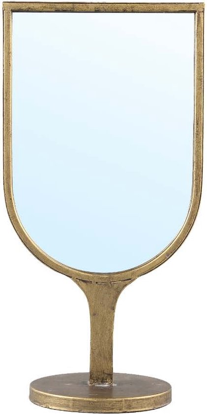 PTMD Melandi Miroir de table - 20,5 x 14,5 x 40 cm - Métal - Or