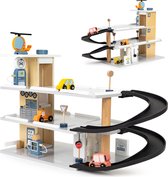 Speelgoed garage - 37x63x21 cm - hout - met lift