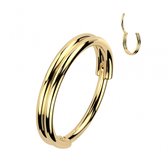 Piercing clicker double lined strak 0.8x8 goud