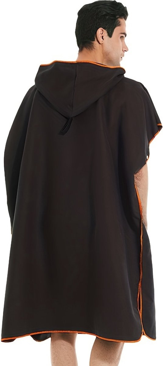 Livano Surf Poncho - Omkleed Handdoek - Volwassenen - Dames & Heren - Zacht - Poncho - Zwart